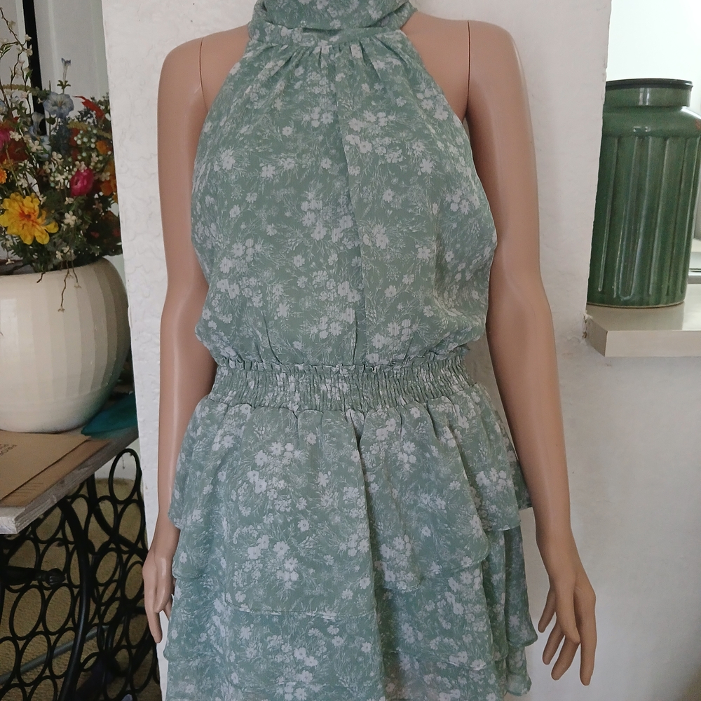 Willow Green Floral Mini Dress